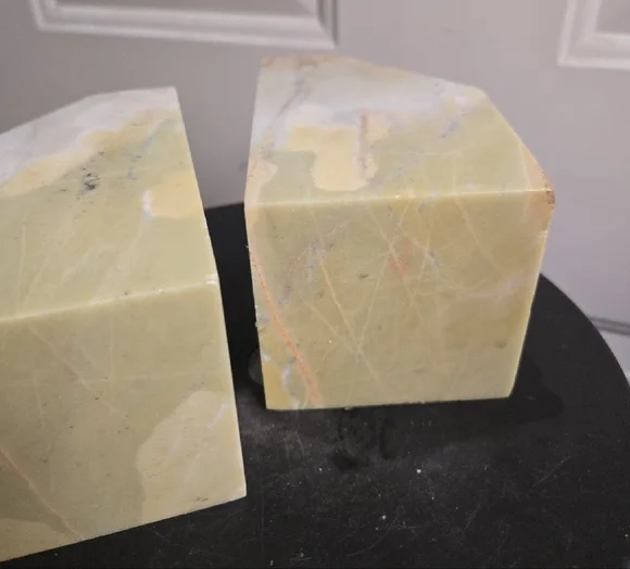 Light Green Marble Alabaster Bookends